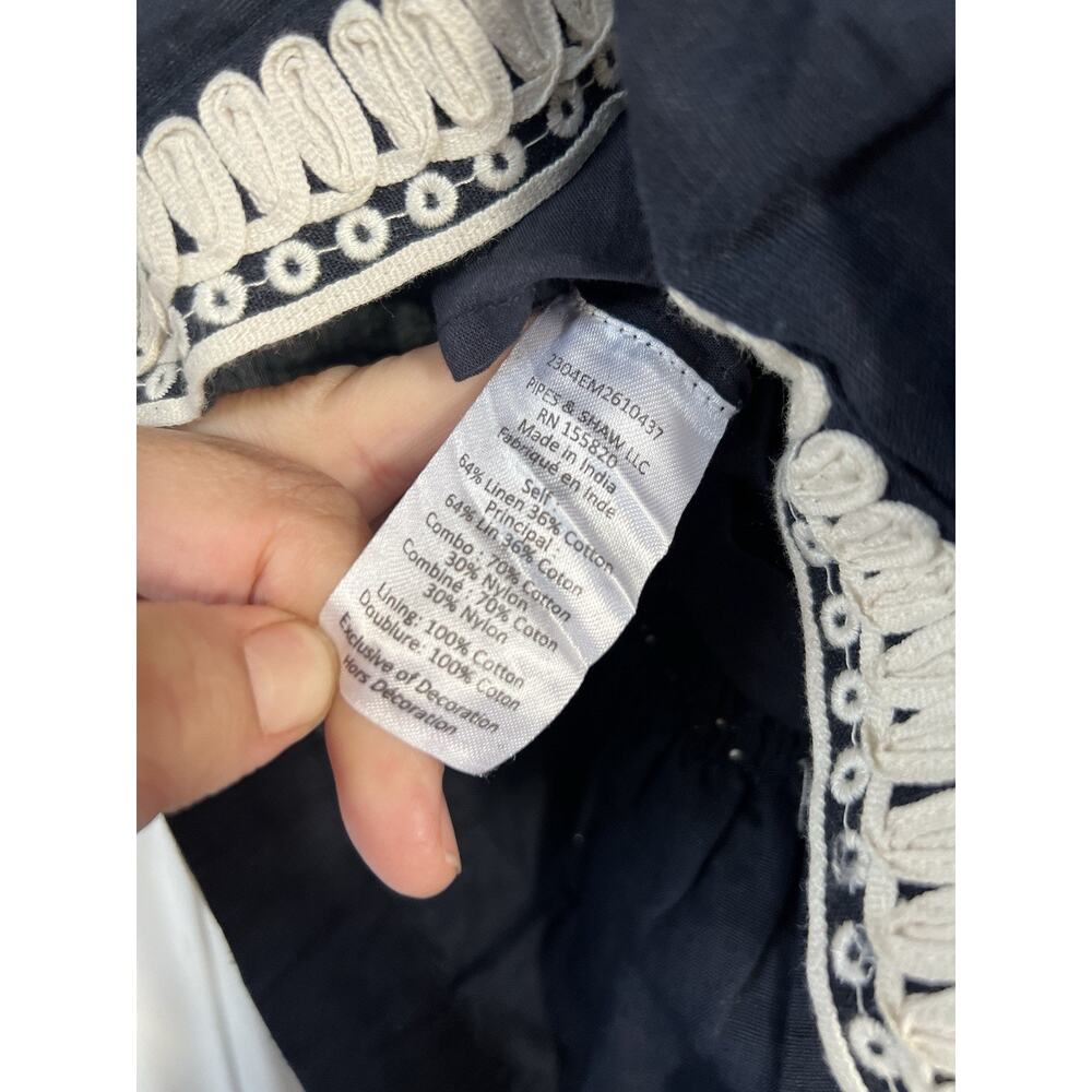 Veronica Beard womens navy/off white Dorian embroidered linen blend jacket NWT S - Picture 12 of 13